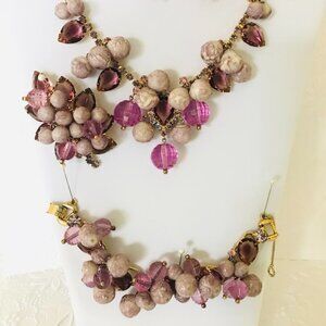 BOOK PIECE! Juliana D&E Vintage Lavender Cha Cha Grand Parure